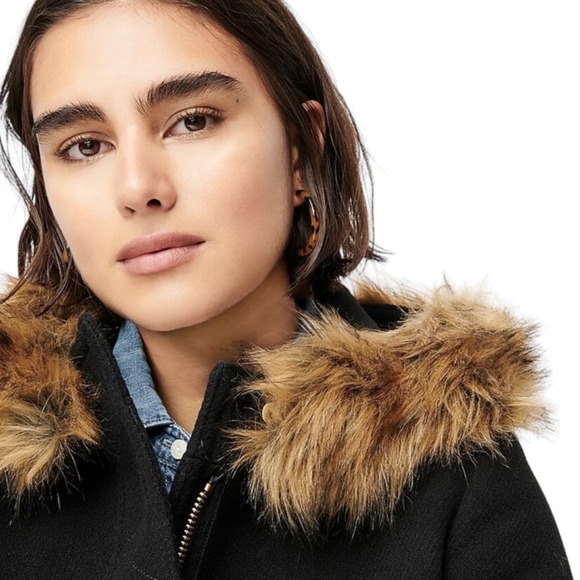 J. Crew Chateau Parka In Italian Stadium-Cloth Wool Hooded Winter Coat Size 22 - Picture 3 of 12